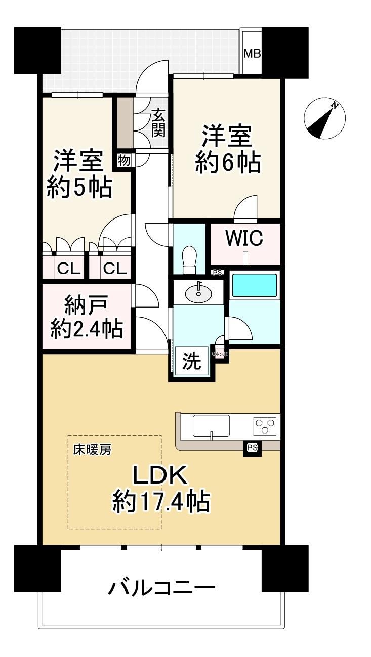 2LDK+S apartment in Nishi Ward, Sakai, Osaka - Photo 1