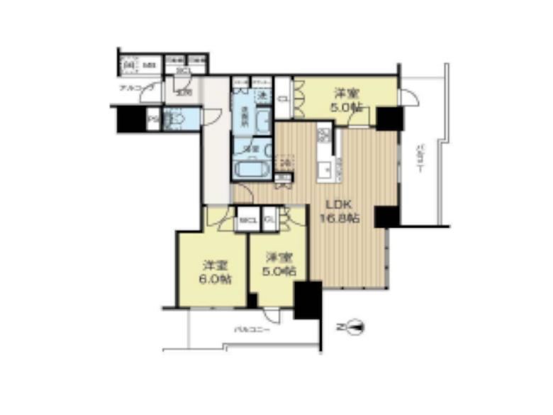 3LDK apartment in Nishi Ward, Osaka - Photo 1