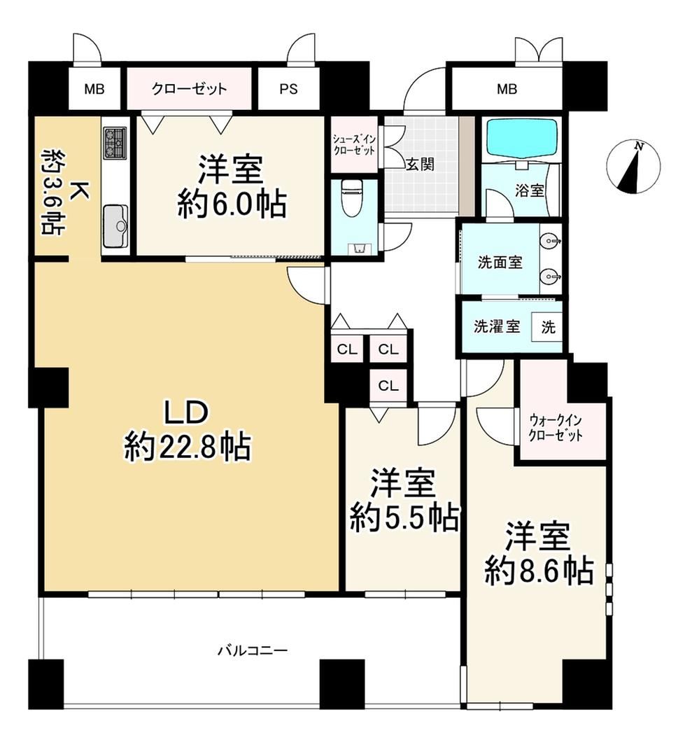 3LDK apartment in Sawara Ward, Fukuoka - Photo 1