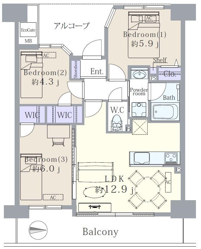 3LDK apartment in Kohoku Ward, Yokohama, Kanagawa - Photo 1