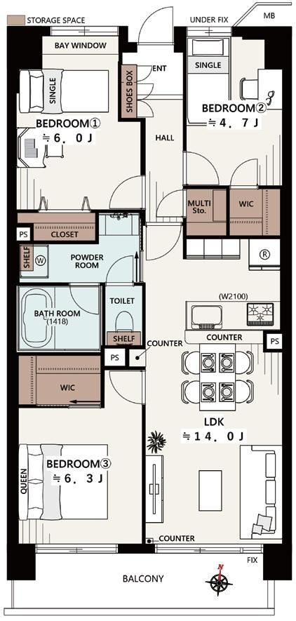 3LDK apartment in Midori Ward, Yokohama, Kanagawa - Photo 1