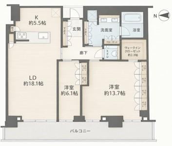 2LDK apartment in Kita Ward, Osaka - Photo 1