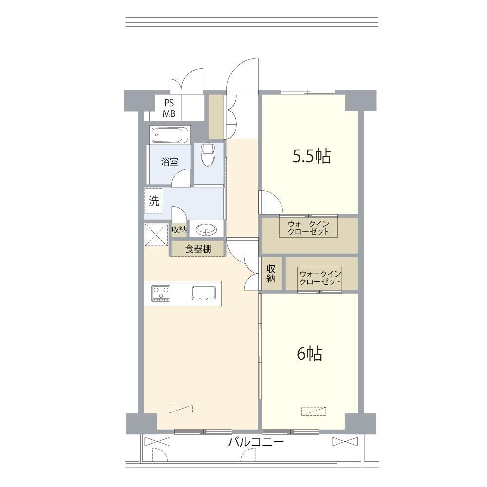 2LDK apartment in Chuo Ward, Osaka - Photo 1