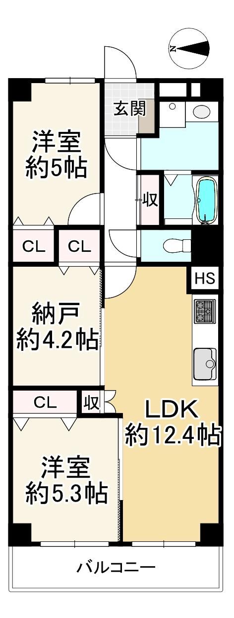 2LDK+S apartment in Sakai Ward, Sakai, Osaka - Photo 1