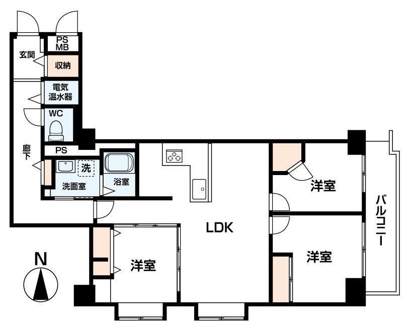 2LDK apartment in Chuo Ward, Osaka - Photo 1
