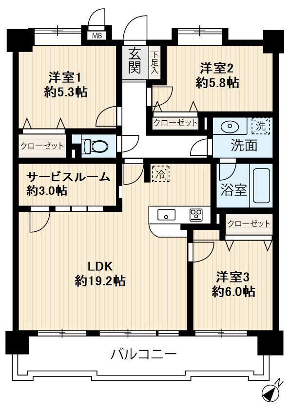 3LDK+S apartment in Hakata Ward, Fukuoka - Photo 1