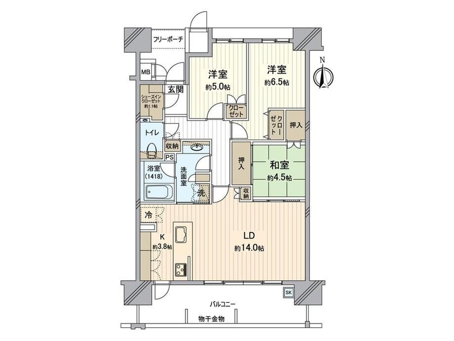 3LDK apartment in Kita Ward, Okayama - Photo 1