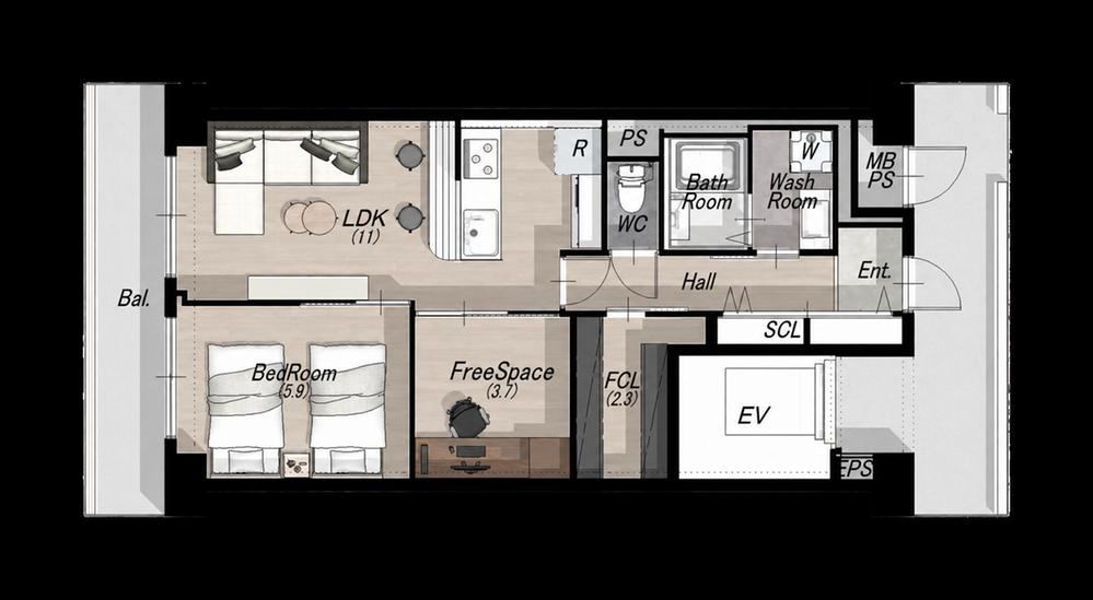 2LDK apartment in Joto Ward, Osaka - Photo 1