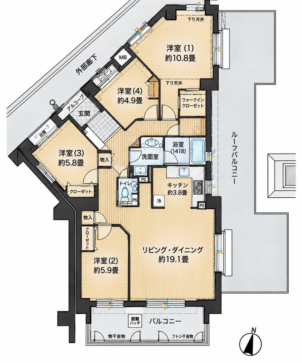 4LDK apartment in Tokorozawa, Saitama - Photo 1