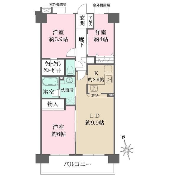 3LDK apartment in Koshigaya, Saitama - Photo 1