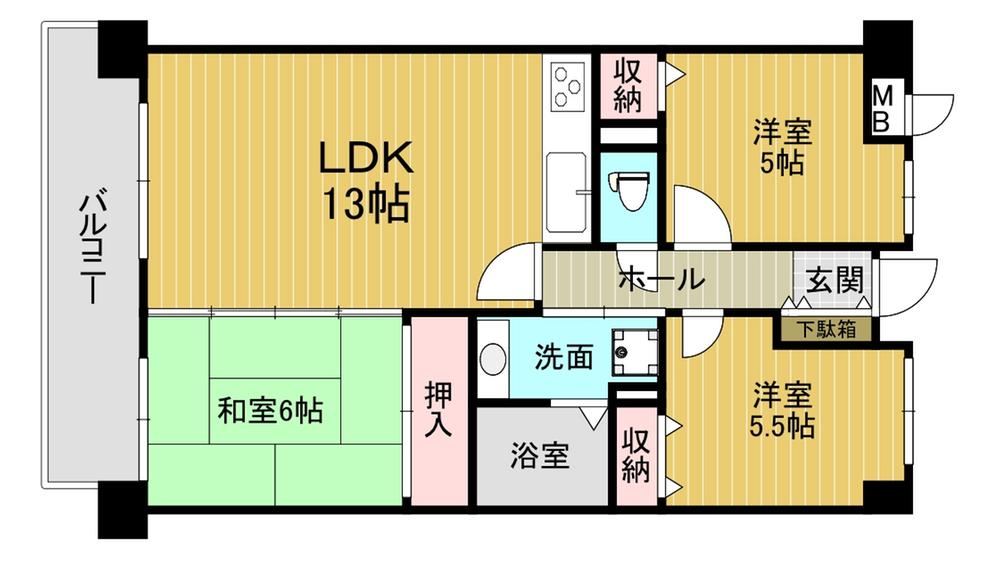 3LDK apartment in Yahatanishi Ward, Kitakyushu, Fukuoka - Photo 1