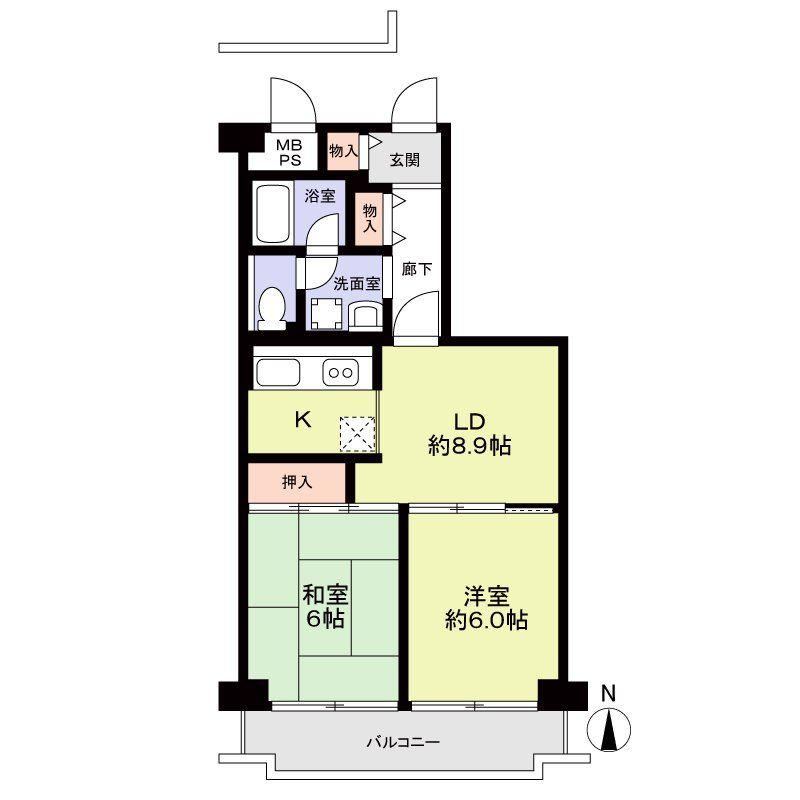2LDK apartment in Higashisumiyoshi Ward, Osaka - Photo 1
