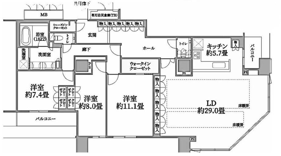 3LDK apartment in Chuo Ward, Osaka - Photo 1