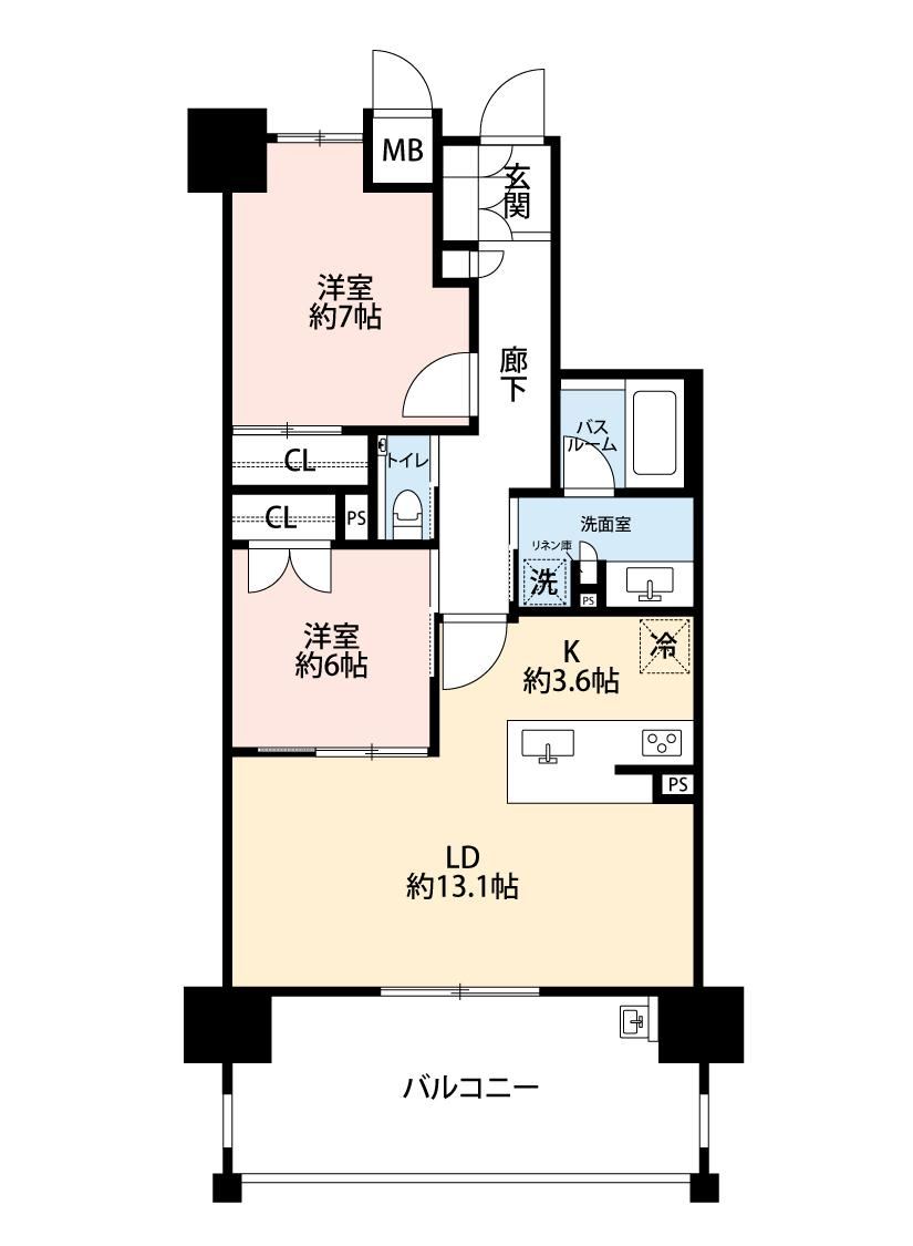 2LDK apartment in Naka Ward, Hiroshima - Photo 1