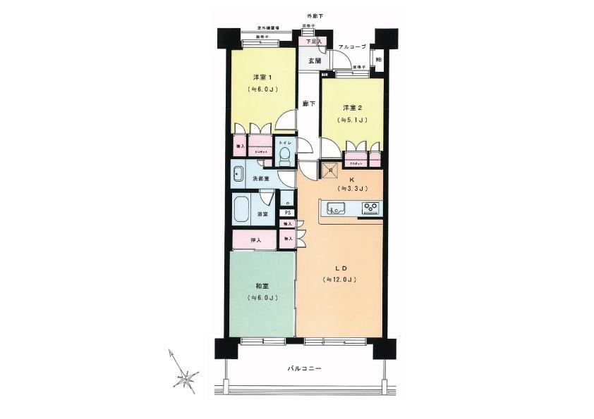 3LDK apartment in Tsurumi Ward, Yokohama, Kanagawa - Photo 1