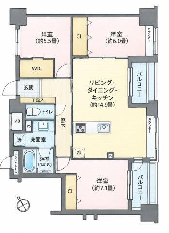 3LDK apartment in Tsurumi Ward, Yokohama, Kanagawa - Photo 1