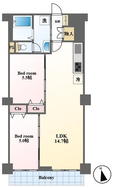 2LDK apartment in Tsurumi Ward, Yokohama, Kanagawa - Photo 1