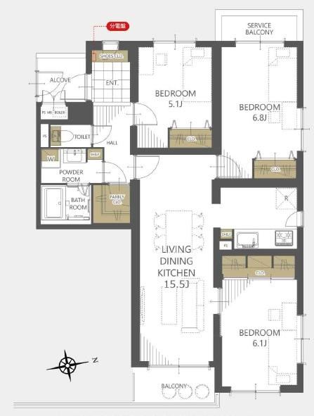 3LDK+S apartment in Aoba Ward, Sendai, Miyagi - Photo 1