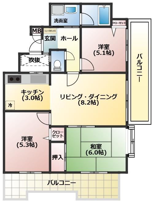 3LDK apartment in Hyogo Ward, Kobe, Hyogo - Photo 1