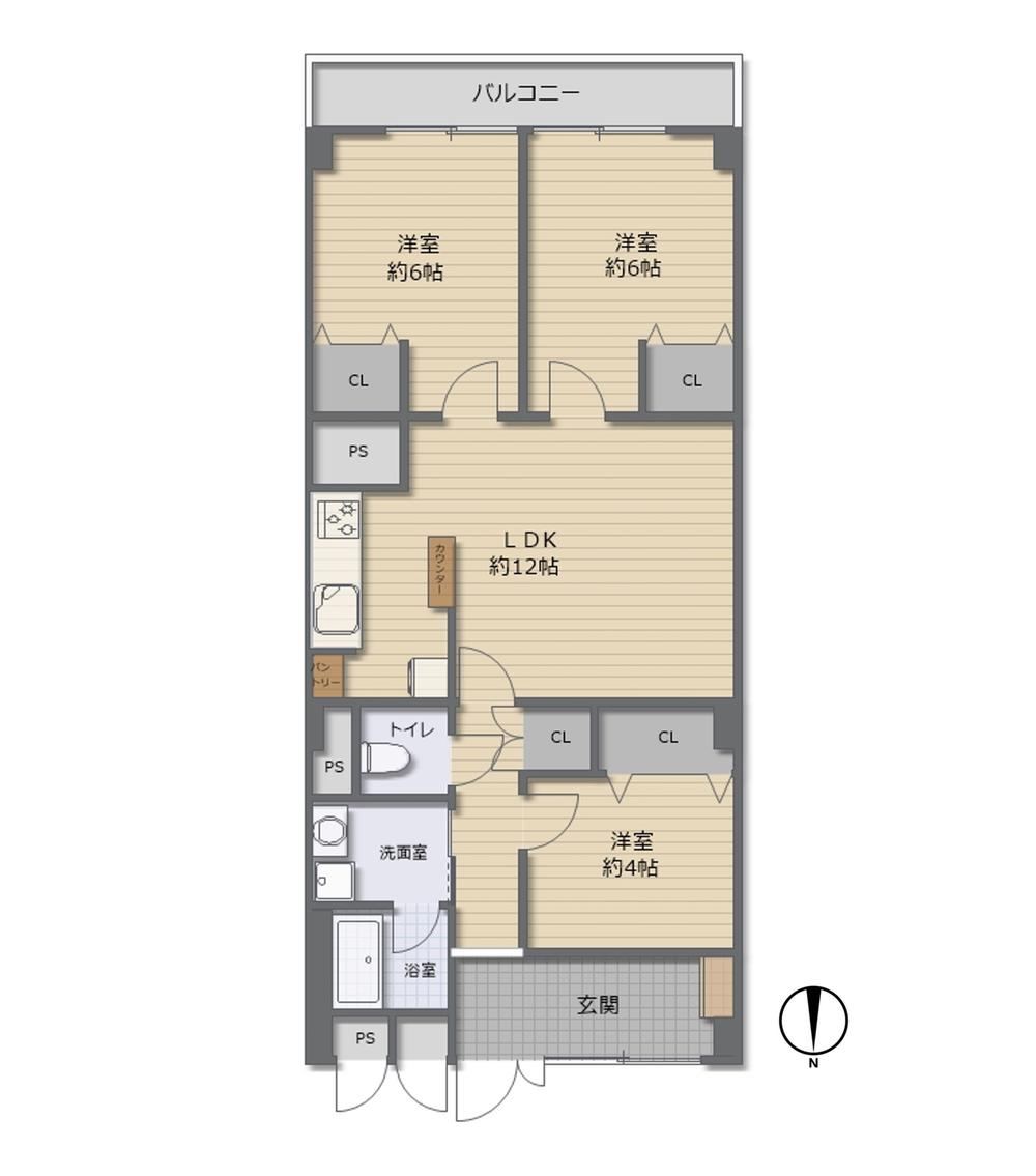 3LDK apartment in Naniwa Ward, Osaka - Photo 1