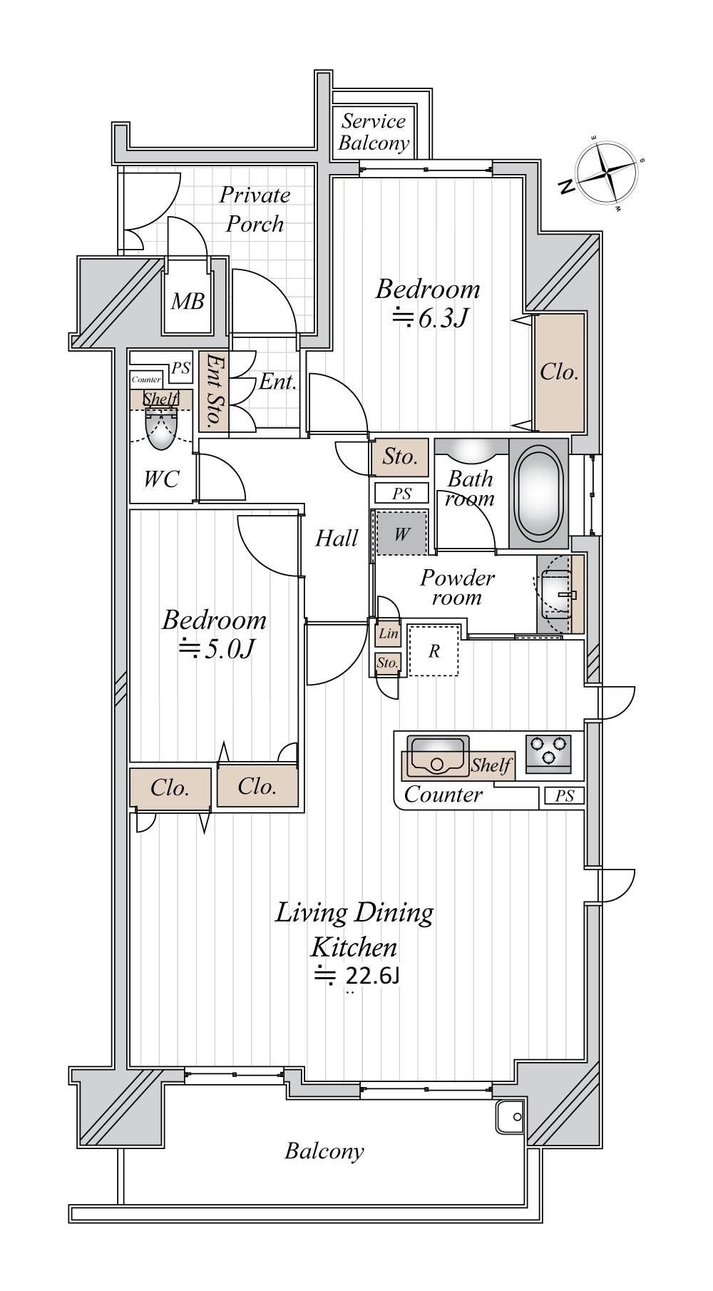 2LDK apartment in Naniwa Ward, Osaka - Photo 1