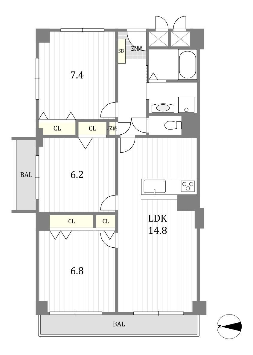 3LDK apartment in Takatsuki, Osaka - Photo 1