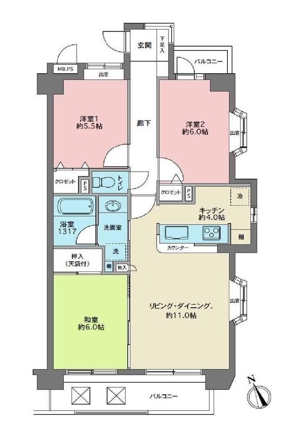 3LDK apartment in Konan Ward, Yokohama, Kanagawa - Photo 1