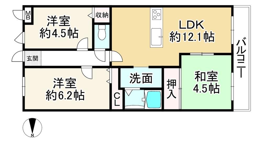 3LDK apartment in Amagasaki, Hyogo - Photo 1
