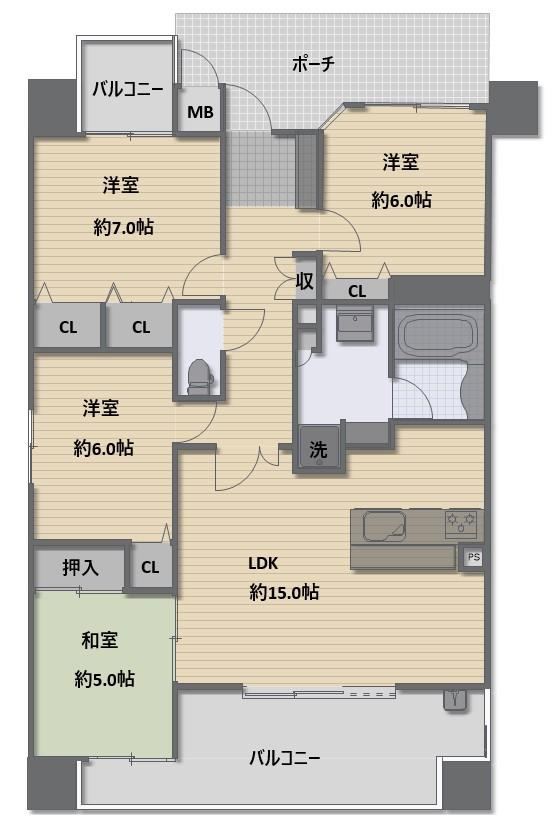 4LDK apartment in Nishinomiya, Hyogo - Photo 1