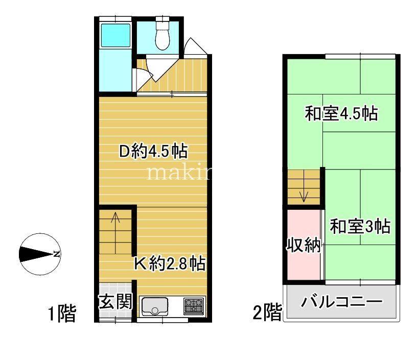 2DK house in Matsubara, Osaka - Photo 1
