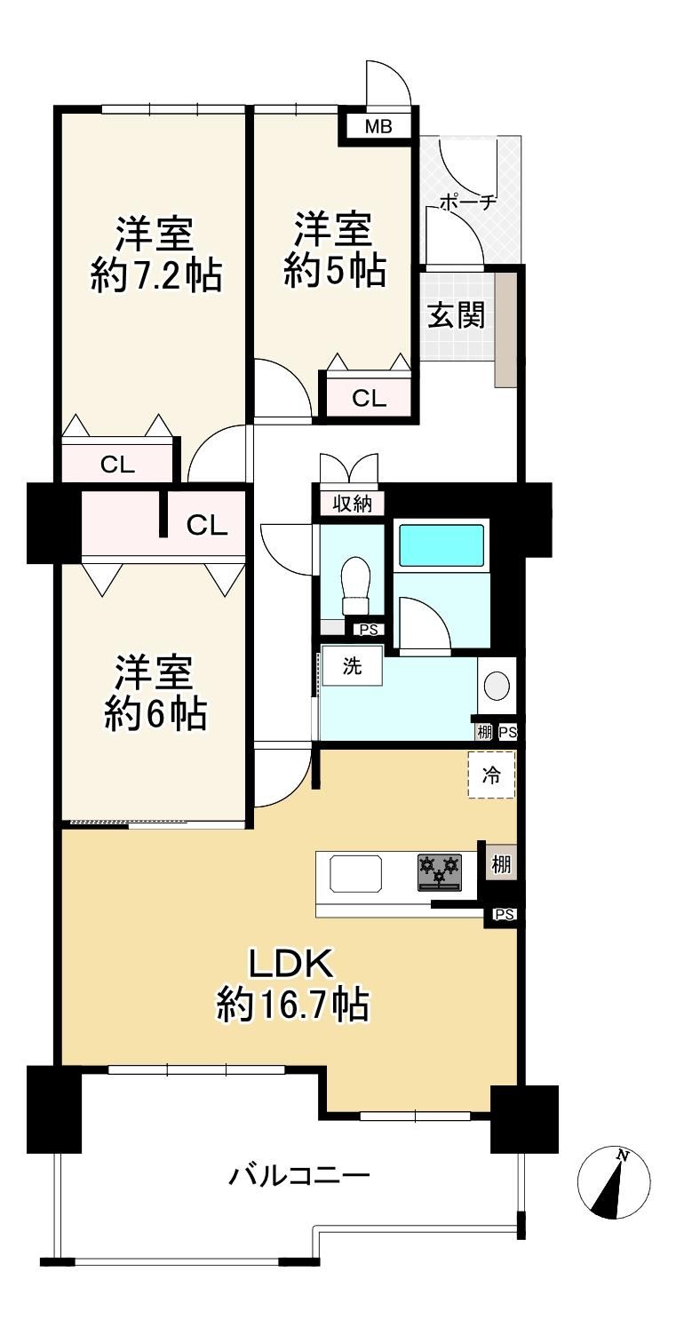 3LDK apartment in Nada Ward, Kobe, Hyogo - Photo 1