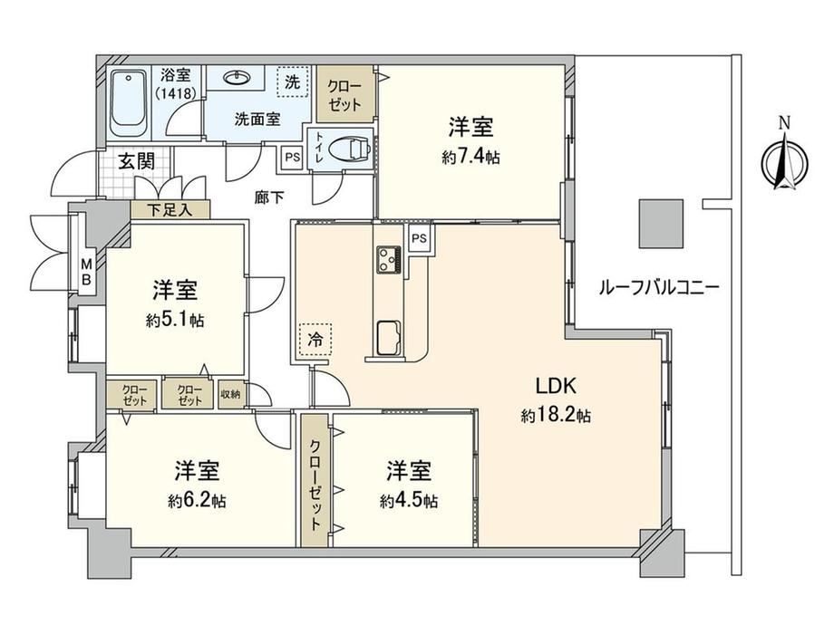 4LDK apartment in Mihama Ward, Chiba - Photo 1