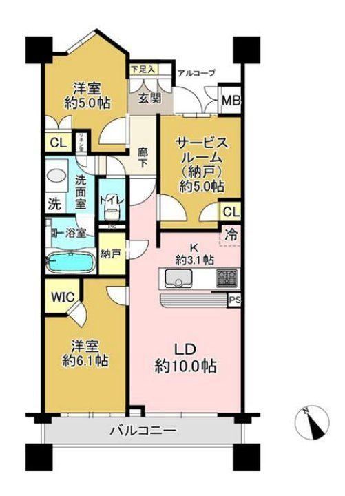 2LDK+S apartment in Funabashi, Chiba - Photo 1