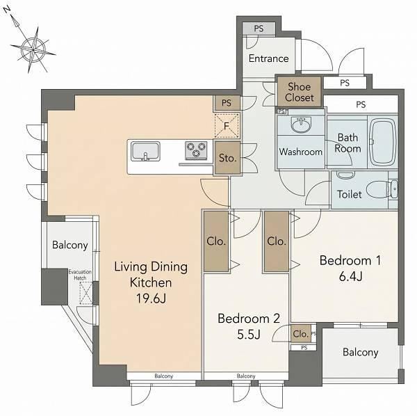 2LDK apartment in Bunkyo Ward, Tokyo - Photo 1