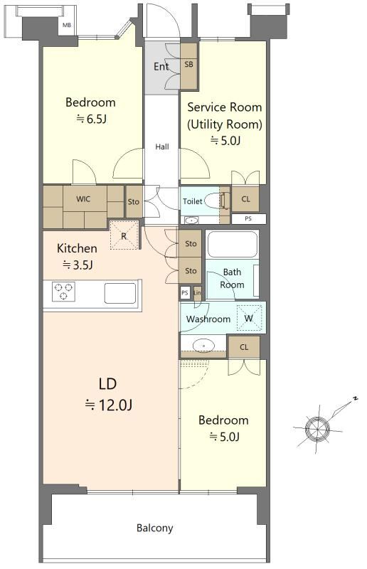 2LDK+S apartment in Shinagawa Ward, Tokyo - Photo 1