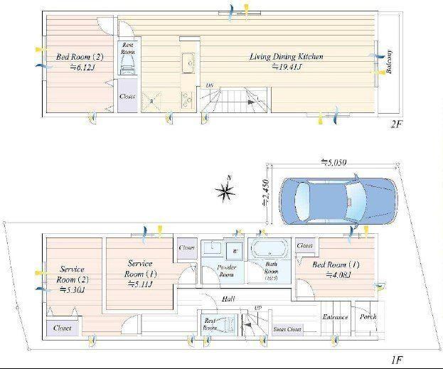 2LDK+2S house in Nishi Ward, Yokohama, Kanagawa - Photo 1