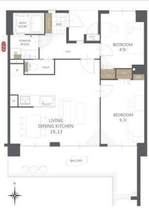 2LDK apartment in Chuo Ward, Kumamoto - Photo 1