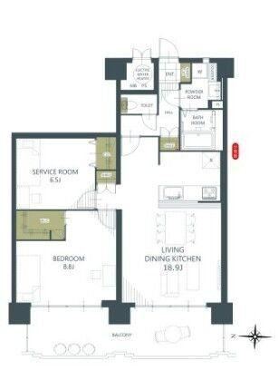 1LDK+S apartment in Chuo Ward, Kumamoto - Photo 1