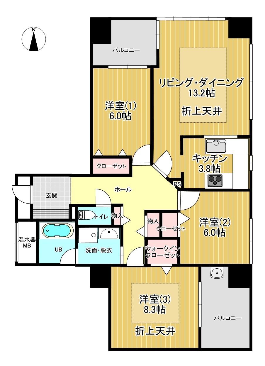 3LDK apartment in Matsuyama, Ehime - Photo 1