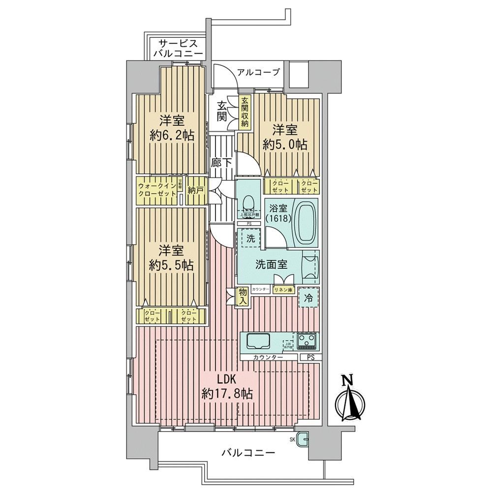 3LDK apartment in Fukushima Ward, Osaka - Photo 1