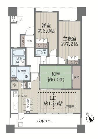 3LDK apartment in Showa Ward, Nagoya, Aichi - Photo 1