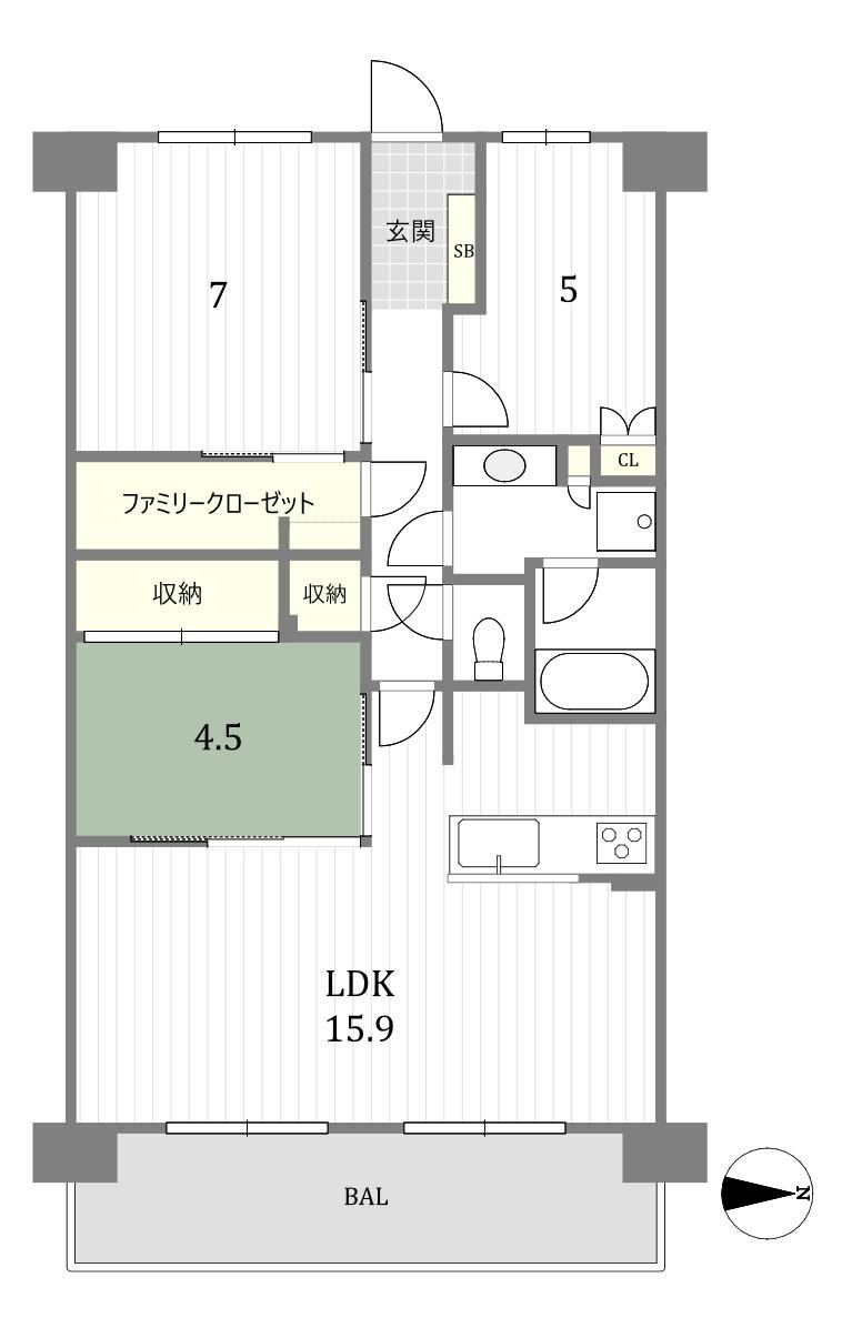 3LDK+S apartment in Takatsuki, Osaka - Photo 1
