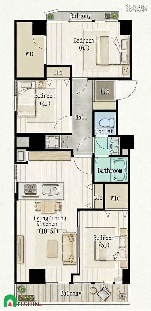 2LDK+S apartment in Ichikawa, Chiba - Photo 1