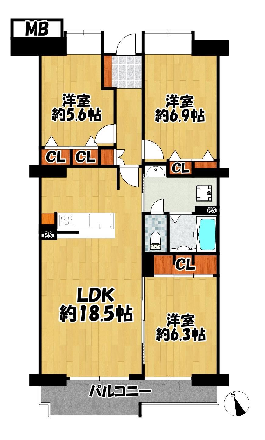 3LDK apartment in Kita Ward, Kobe, Hyogo - Photo 1
