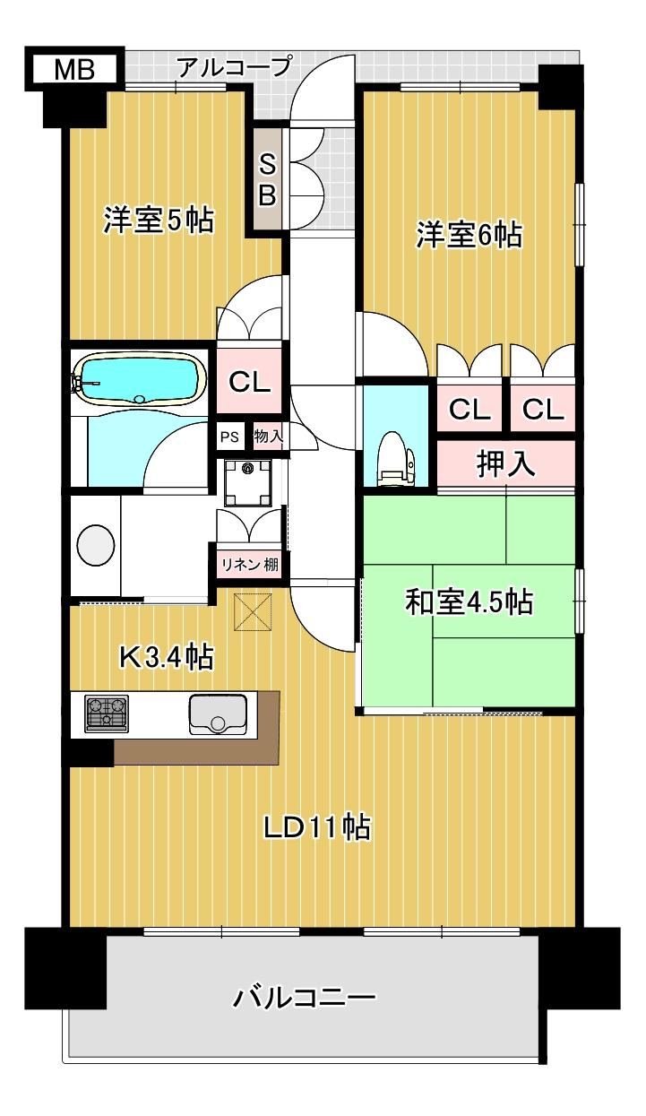3LDK apartment in Hirano Ward, Osaka - Photo 1