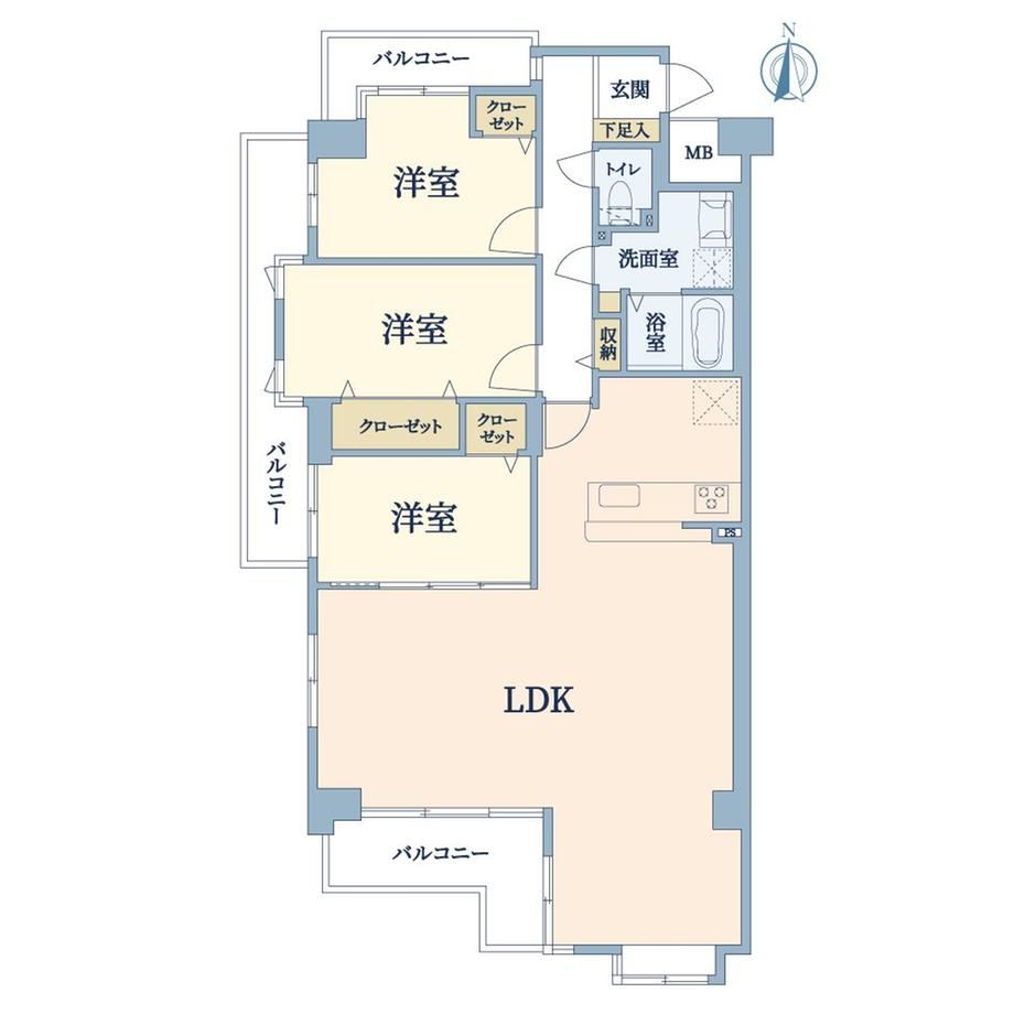 3LDK apartment in Nakahara Ward, Kawasaki, Kanagawa - Photo 1