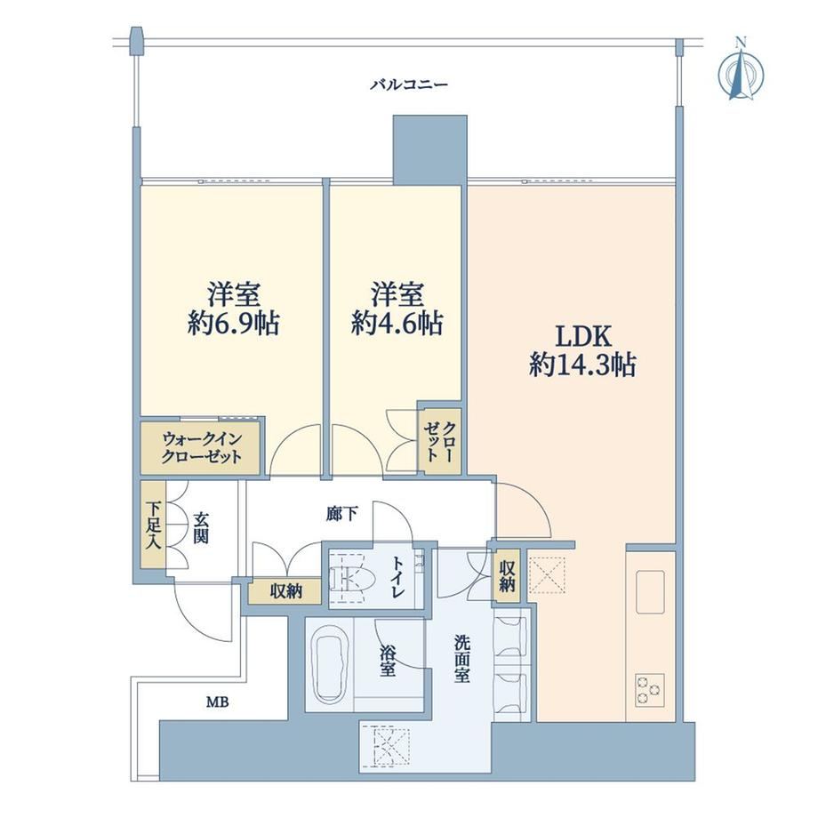 2LDK apartment in Nishi Ward, Yokohama, Kanagawa - Photo 1