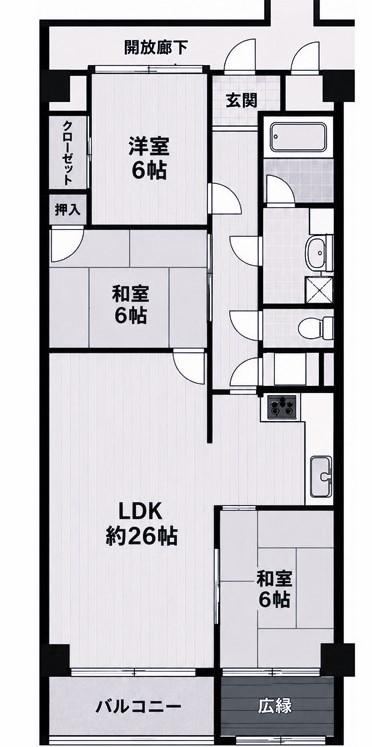 3LDK apartment in Nishi Ward, Hiroshima - Photo 1