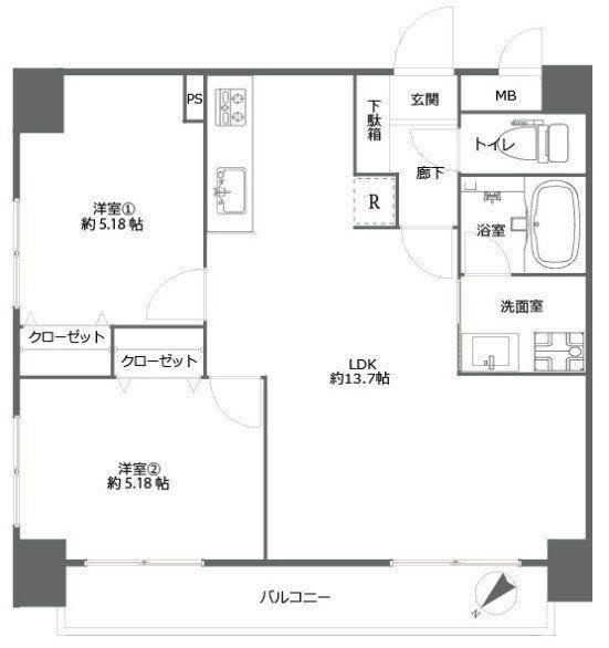 2LDK apartment in Hakata Ward, Fukuoka - Photo 1