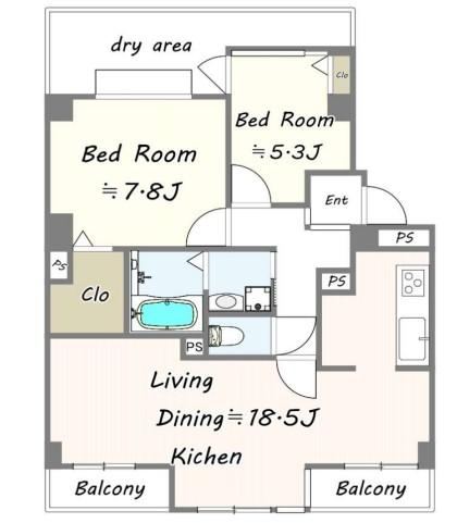 2LDK apartment in Miyamae Ward, Kawasaki, Kanagawa - Photo 1